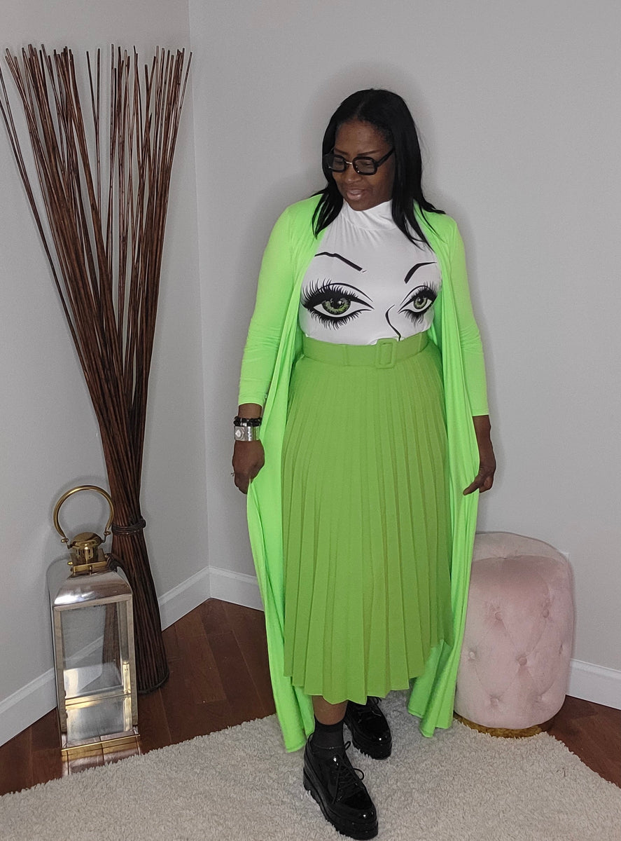 Summer Pleated Skirt - Pastel Lime – et seQ fashion