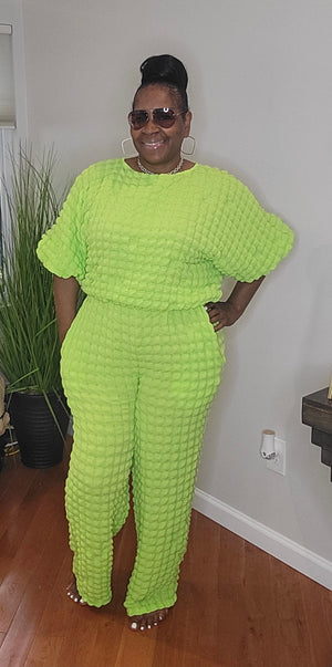 Simple Twist Lime Pant Set