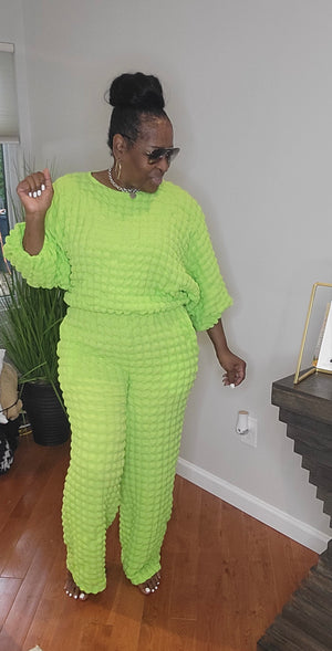 Simple Twist Lime Pant Set